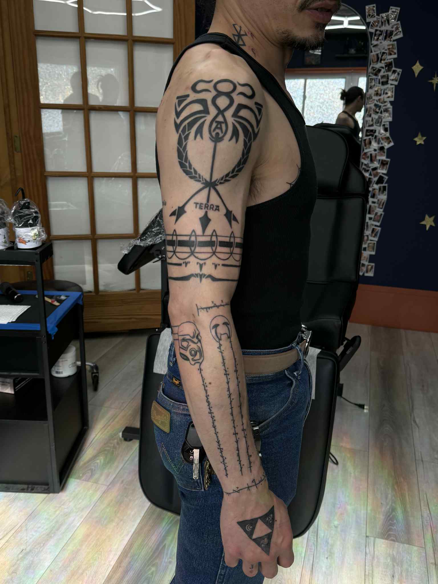 Blackwork Sleeve - Black & Gray Tattoo by Sabrina Giallombardo - Magic Circle Tattoo Bay City Michigan