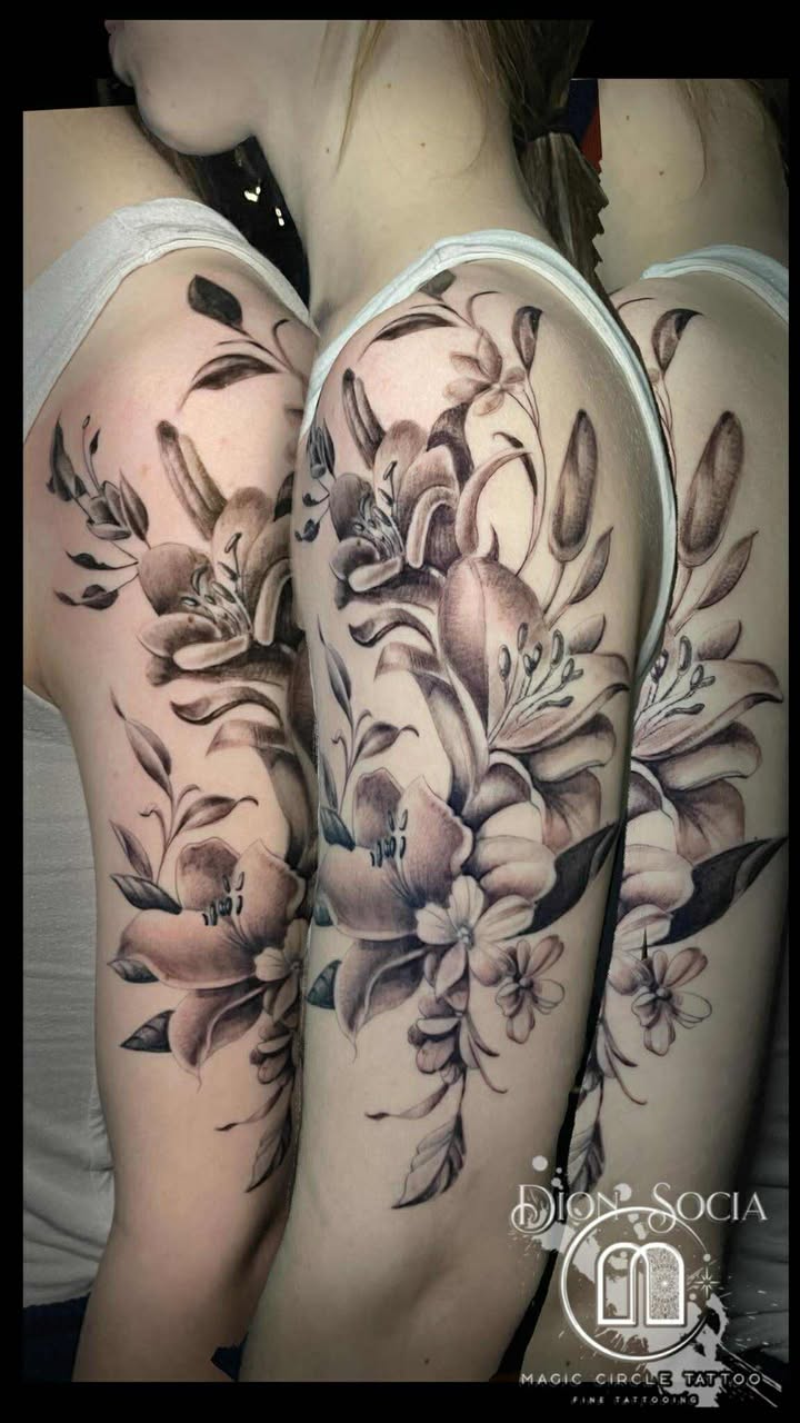 Dion Socia Black and Gray Tattoo Work - Professional Tattoo Artist at Magic Circle Tattoo Bay City MI