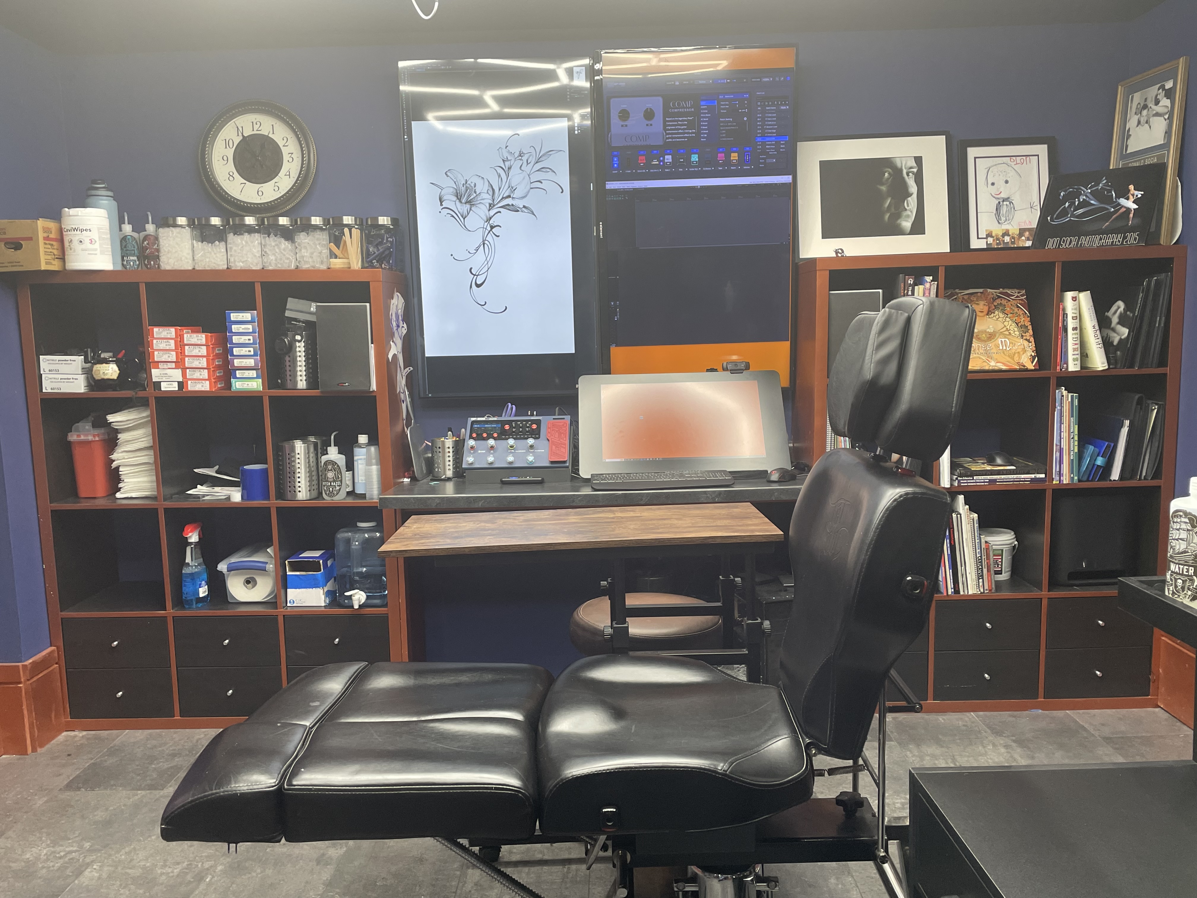 Interior View of Magic Circle Tattoo Studio - Bay City MI with Comfortable Client Areas